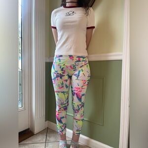90 Degree by Reflex multicolored activewear capri leggings
